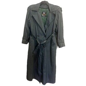London Fog Vintage Women's Trench Coat 4 Regular Zip Out Lining Green 22" Chest